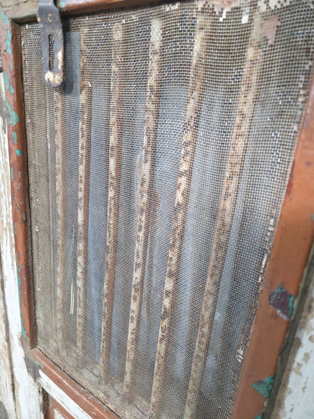 Pair Vintage Rustic Indian Wooden Iron Doors Garden Gates Room Divider Screen