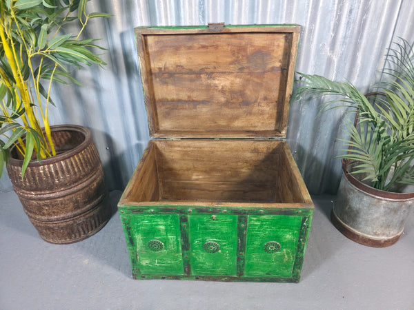 Vintage Reclaimed Hand Made Indian Storage Trunk Chest Coffee Table