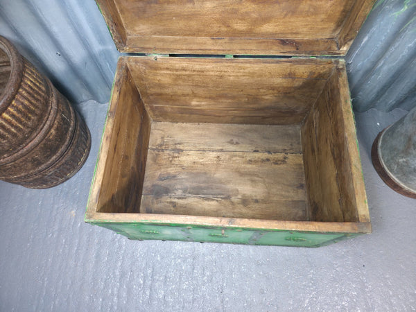 Vintage Reclaimed Hand Made Indian Storage Trunk Chest Coffee Table