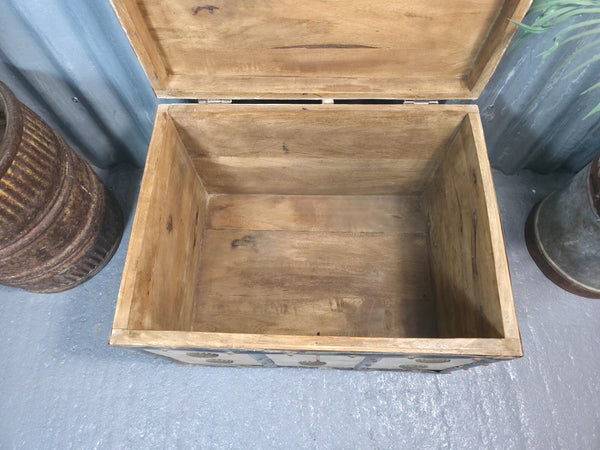 Vintage Reclaimed Hand Made Indian Storage Trunk Chest Coffee Table