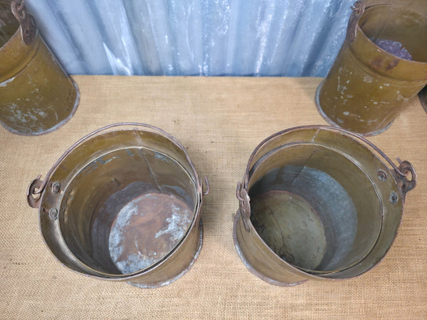Vintage Reclaimed Metal Galvanised Ammo Bucket Candle Lantern Planter