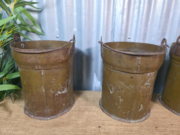 Vintage Reclaimed Metal Galvanised Ammo Bucket Candle Lantern Planter