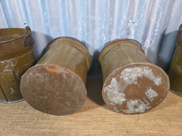 Vintage Reclaimed Metal Galvanised Ammo Bucket Candle Lantern Planter