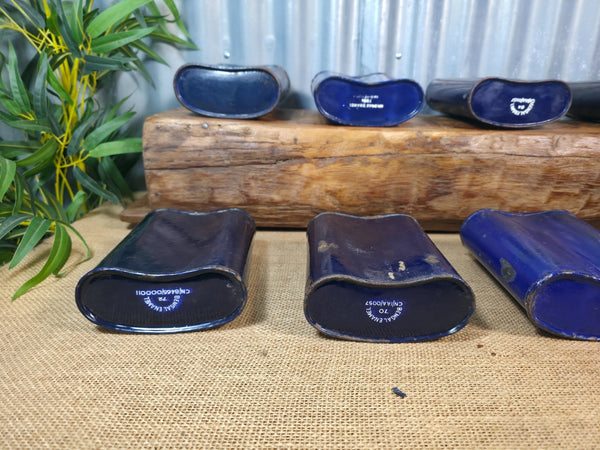 Vintage Original Military Blue Enamel Flask Container Vase