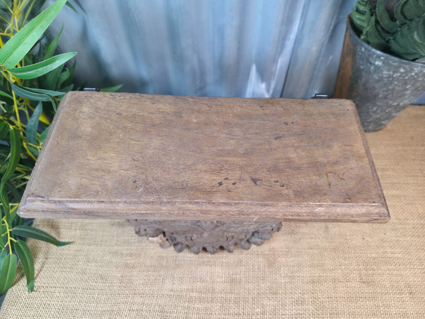 Vintage Indian Reclaimed Architectural Carved Wooden Wall Shelf
