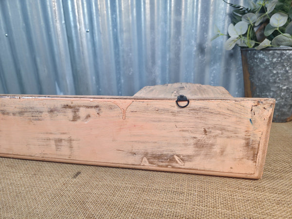 Vintage Indian Reclaimed Architectural Carved Wooden Wall Shelf