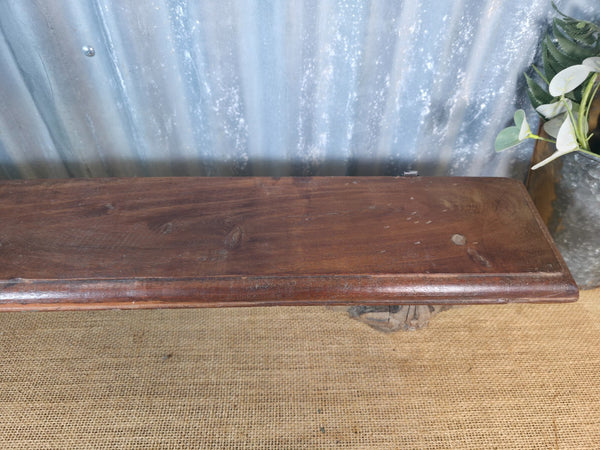 Vintage Indian Reclaimed Architectural Carved Wooden Wall Shelf