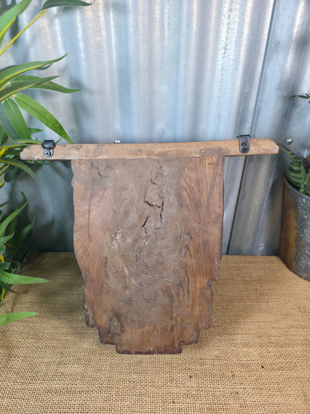 Vintage Indian Reclaimed Architectural Carved Wooden Wall Shelf