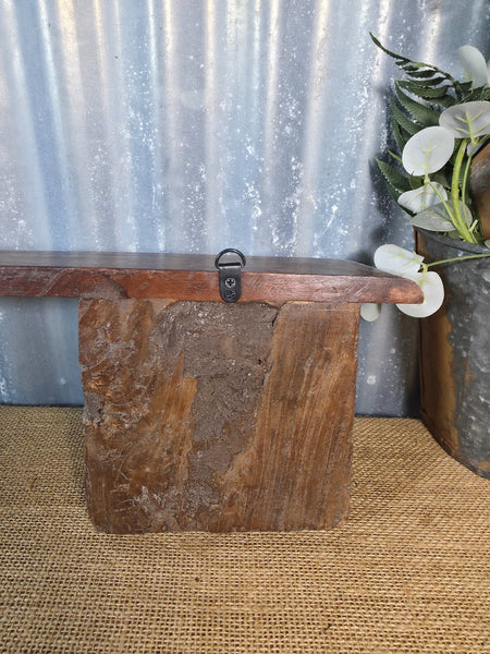 Vintage Indian Reclaimed Architectural Carved Wooden Wall Shelf
