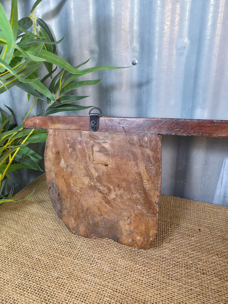 Vintage Indian Reclaimed Architectural Carved Wooden Wall Shelf