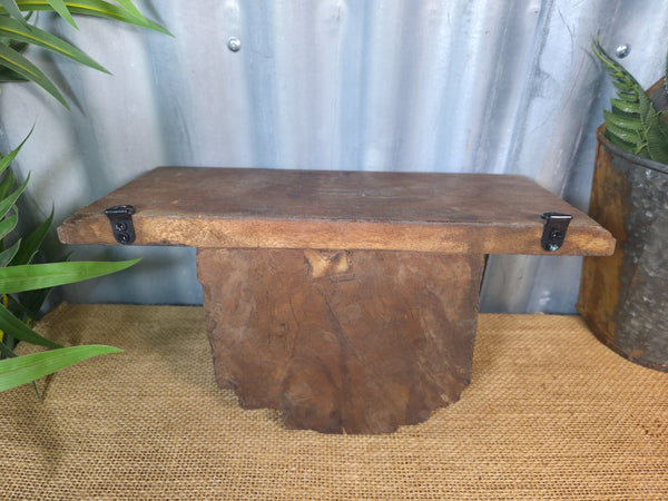 Vintage Indian Reclaimed Architectural Carved Wooden Wall Shelf