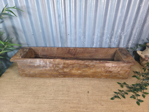 Vintage Rustic Wabi Sabi Hand Made Hardwood Wooden Trough