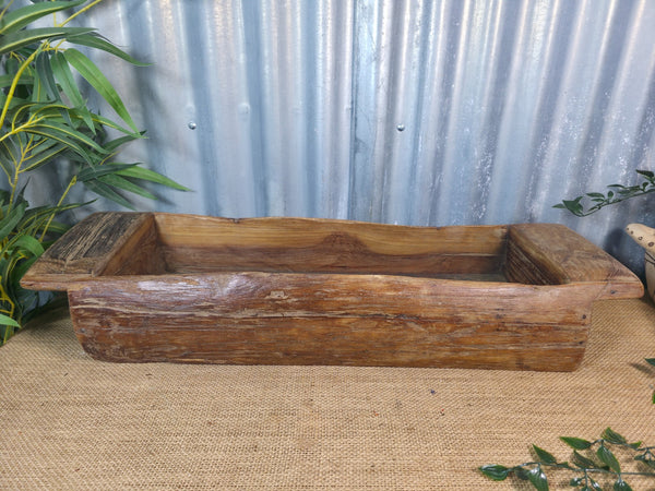Vintage Rustic Wabi Sabi Hand Made Hardwood Wooden Trough