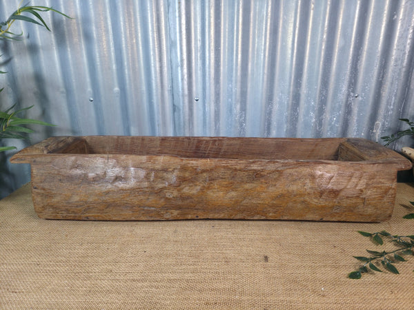 Vintage Rustic Wabi Sabi Hand Made Hardwood Wooden Trough