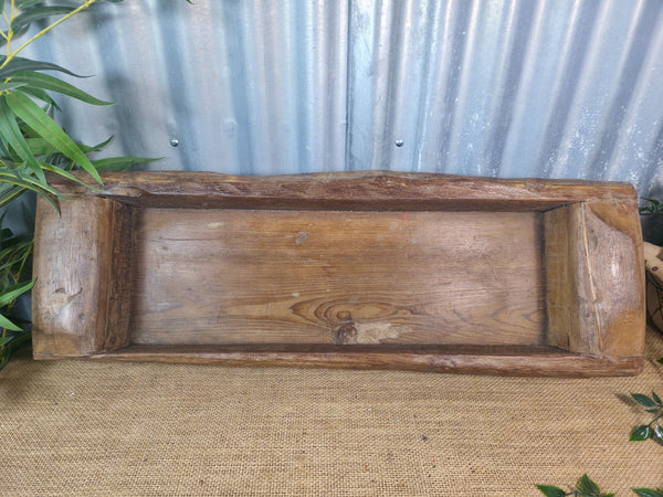 Vintage Rustic Wabi Sabi Hand Made Hardwood Wooden Trough