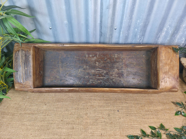 Vintage Rustic Wabi Sabi Hand Made Hardwood Wooden Trough