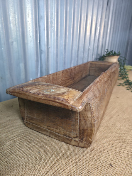 Vintage Rustic Wabi Sabi Hand Made Hardwood Wooden Trough