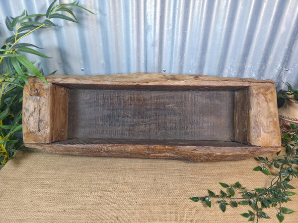 Vintage Rustic Wabi Sabi Hand Made Hardwood Wooden Trough