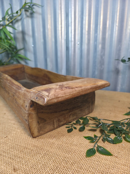 Vintage Rustic Wabi Sabi Hand Made Hardwood Wooden Trough