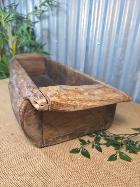 Vintage Rustic Wabi Sabi Hand Made Hardwood Wooden Trough