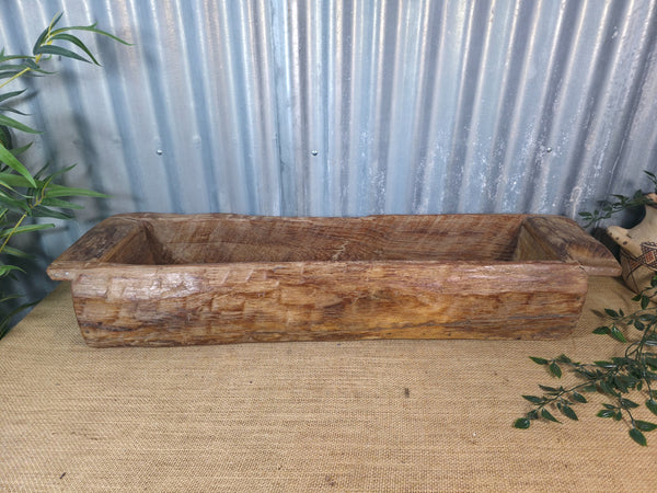 Vintage Rustic Wabi Sabi Hand Made Hardwood Wooden Trough