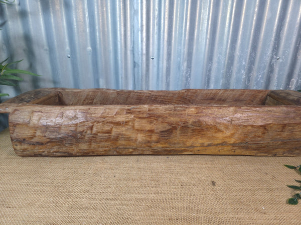 Vintage Rustic Wabi Sabi Hand Made Hardwood Wooden Trough