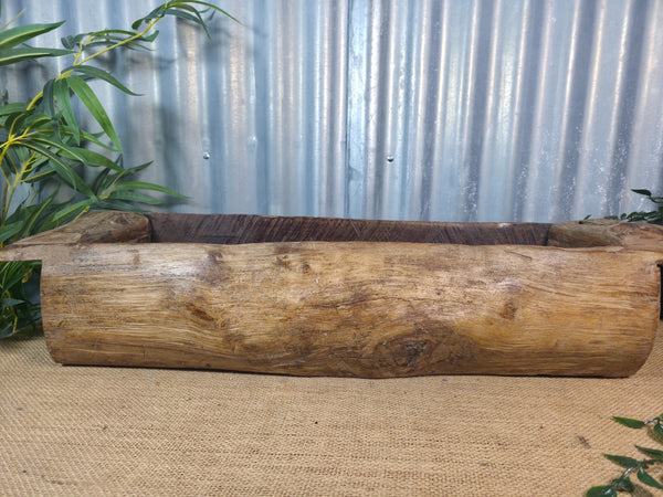 Vintage Rustic Wabi Sabi Hand Made Hardwood Wooden Trough