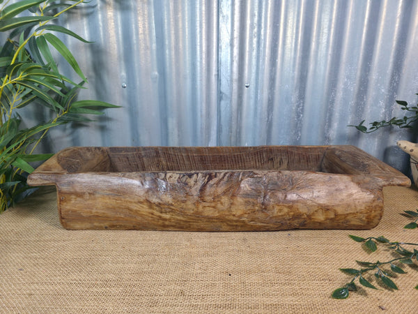 Vintage Rustic Wabi Sabi Hand Made Hardwood Wooden Trough