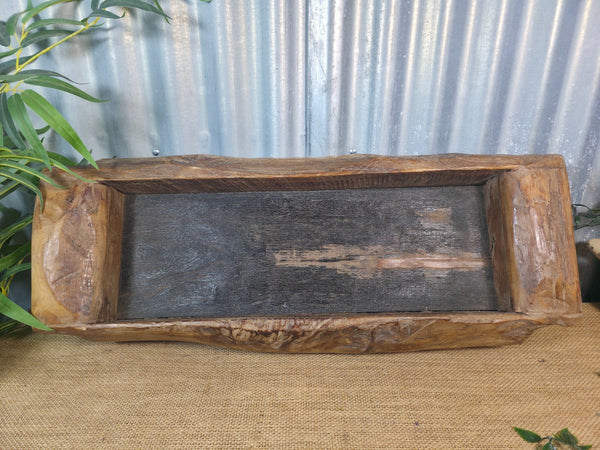 Vintage Rustic Wabi Sabi Hand Made Hardwood Wooden Trough