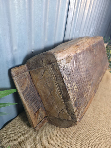 Vintage Rustic Wabi Sabi Hand Made Hardwood Wooden Trough