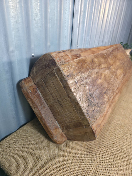 Vintage Rustic Wabi Sabi Hand Made Hardwood Wooden Trough