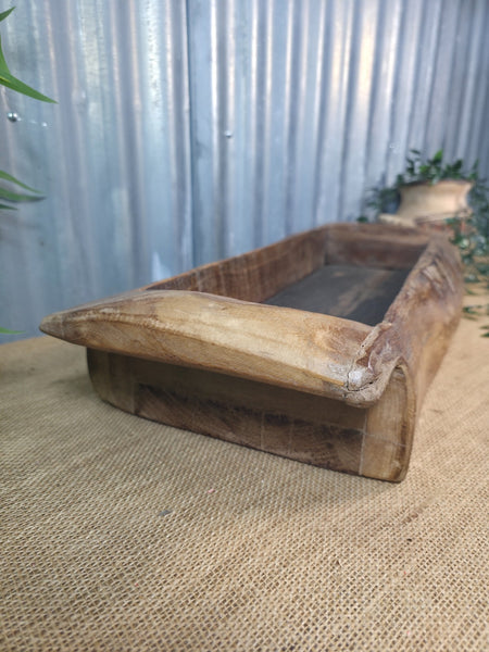 Vintage Rustic Wabi Sabi Hand Made Hardwood Wooden Trough