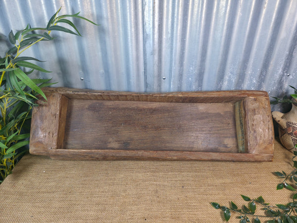 Vintage Rustic Wabi Sabi Hand Made Hardwood Wooden Trough