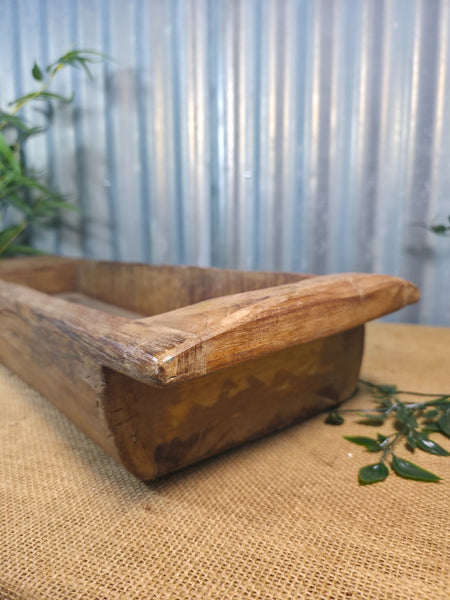 Vintage Rustic Wabi Sabi Hand Made Hardwood Wooden Trough