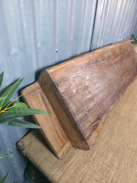 Vintage Rustic Wabi Sabi Hand Made Hardwood Wooden Trough