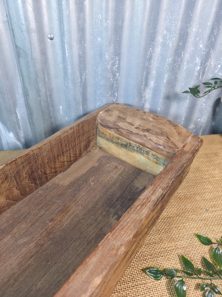 Vintage Rustic Wabi Sabi Hand Made Hardwood Wooden Trough