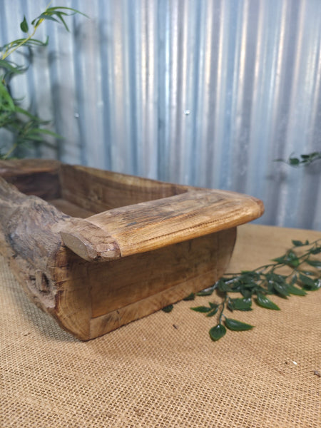 Vintage Rustic Wabi Sabi Hand Made Hardwood Wooden Trough