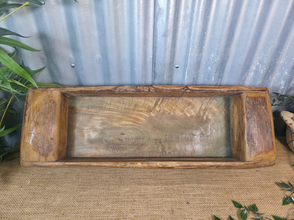 Vintage Rustic Wabi Sabi Hand Made Hardwood Wooden Trough