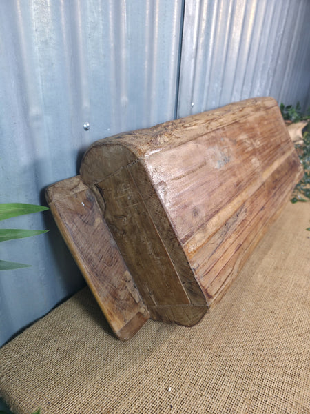 Vintage Rustic Wabi Sabi Hand Made Hardwood Wooden Trough