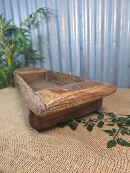 Vintage Rustic Wabi Sabi Hand Made Hardwood Wooden Trough