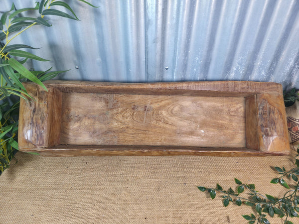 Vintage Rustic Wabi Sabi Hand Made Hardwood Wooden Trough