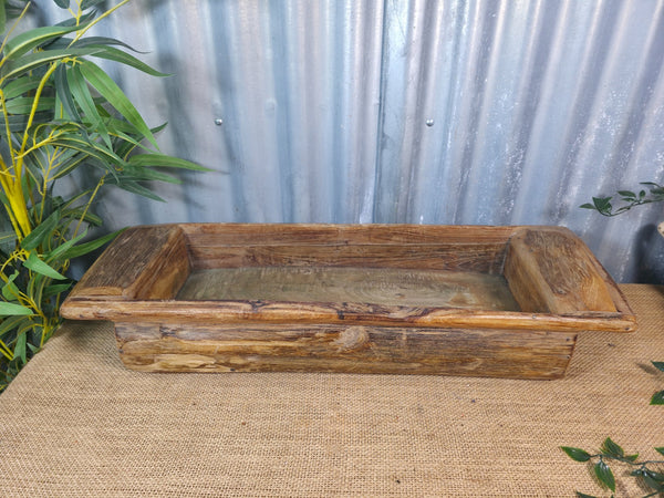 Vintage Rustic Wabi Sabi Hand Made Hardwood Wooden Trough