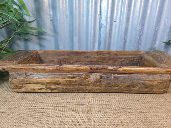 Vintage Rustic Wabi Sabi Hand Made Hardwood Wooden Trough