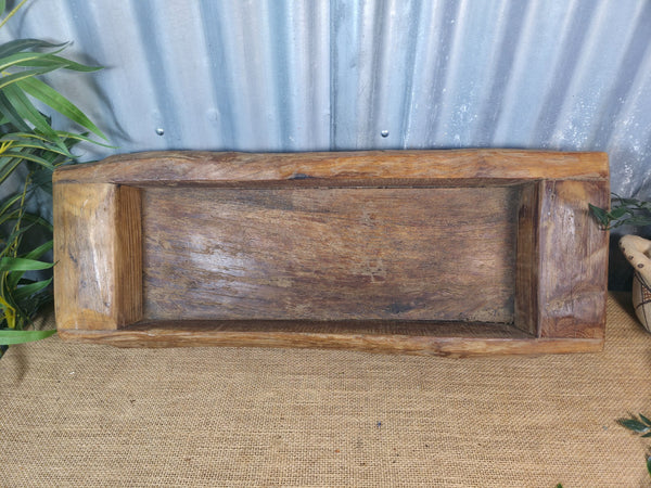 Vintage Rustic Wabi Sabi Hand Made Hardwood Wooden Trough