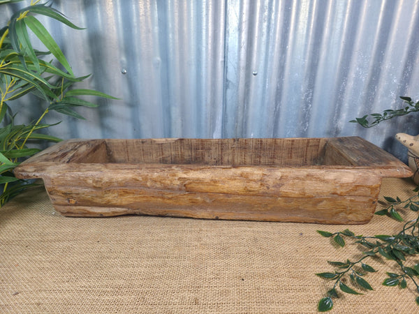 Vintage Rustic Wabi Sabi Hand Made Hardwood Wooden Trough