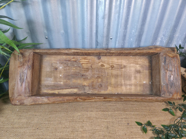 Vintage Rustic Wabi Sabi Hand Made Hardwood Wooden Trough