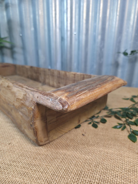 Vintage Rustic Wabi Sabi Hand Made Hardwood Wooden Trough