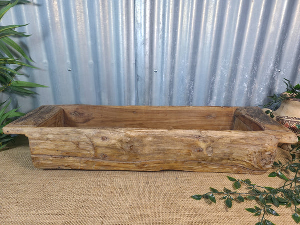 Vintage Rustic Wabi Sabi Hand Made Hardwood Wooden Trough