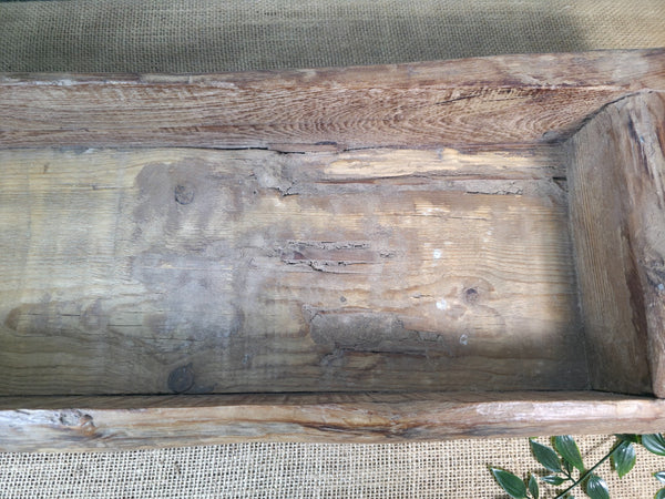 Vintage Rustic Wabi Sabi Hand Made Hardwood Wooden Trough