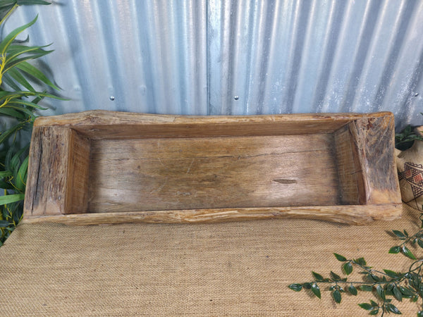 Vintage Rustic Wabi Sabi Hand Made Hardwood Wooden Trough
